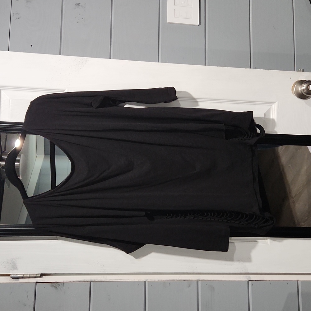 Torrid Lovesick Distressed Long Sleeve Top Black Distressed Size 1X